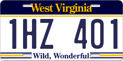 WV license plate 1HZ401