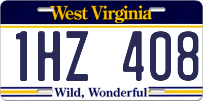 WV license plate 1HZ408