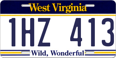WV license plate 1HZ413