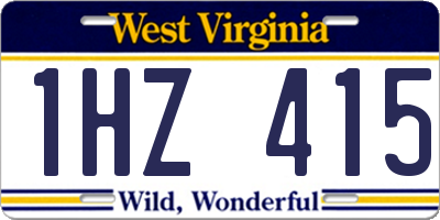 WV license plate 1HZ415