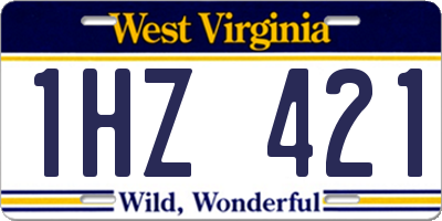 WV license plate 1HZ421