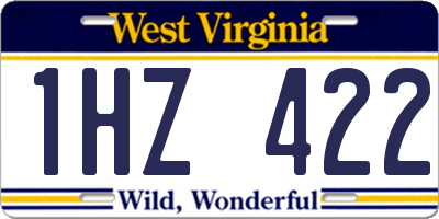 WV license plate 1HZ422