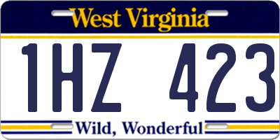 WV license plate 1HZ423