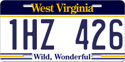 WV license plate 1HZ426