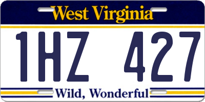 WV license plate 1HZ427