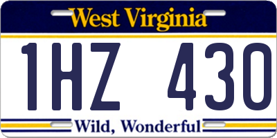 WV license plate 1HZ430