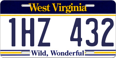 WV license plate 1HZ432