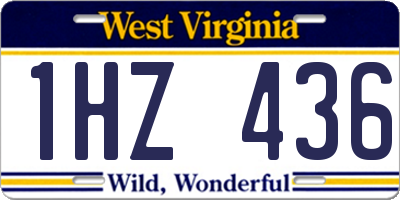 WV license plate 1HZ436