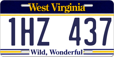 WV license plate 1HZ437