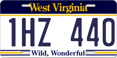 WV license plate 1HZ440