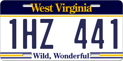 WV license plate 1HZ441