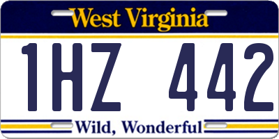 WV license plate 1HZ442