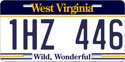 WV license plate 1HZ446