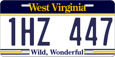 WV license plate 1HZ447