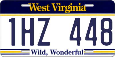 WV license plate 1HZ448