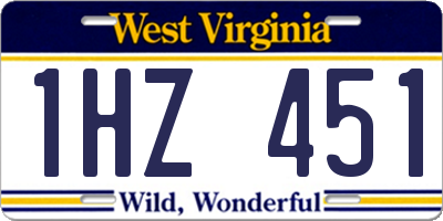 WV license plate 1HZ451