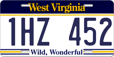WV license plate 1HZ452