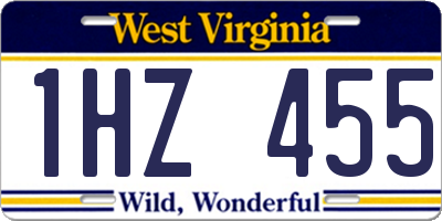 WV license plate 1HZ455