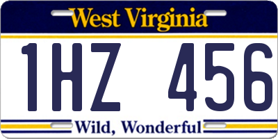 WV license plate 1HZ456
