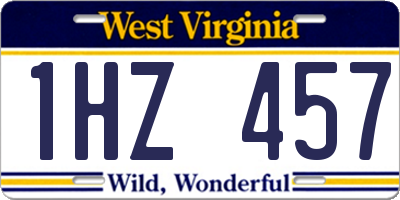 WV license plate 1HZ457