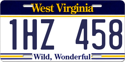 WV license plate 1HZ458