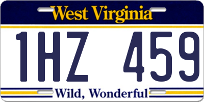 WV license plate 1HZ459