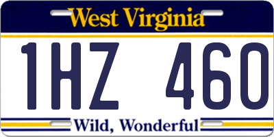 WV license plate 1HZ460