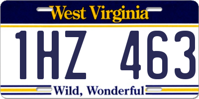 WV license plate 1HZ463