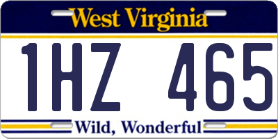 WV license plate 1HZ465