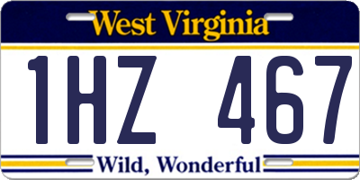 WV license plate 1HZ467