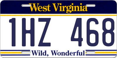 WV license plate 1HZ468