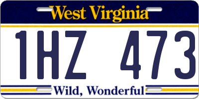 WV license plate 1HZ473