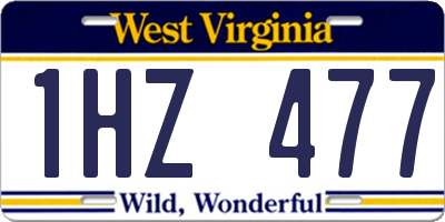 WV license plate 1HZ477