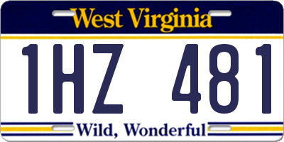 WV license plate 1HZ481