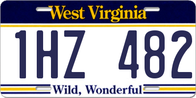 WV license plate 1HZ482