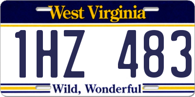 WV license plate 1HZ483