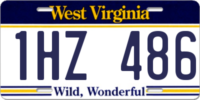 WV license plate 1HZ486