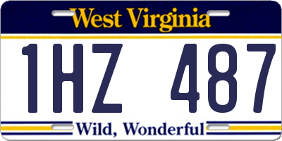 WV license plate 1HZ487
