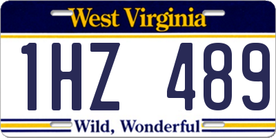 WV license plate 1HZ489