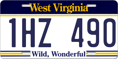 WV license plate 1HZ490