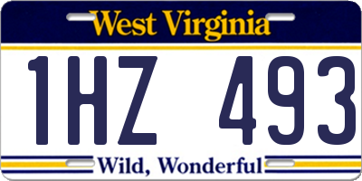 WV license plate 1HZ493