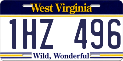 WV license plate 1HZ496