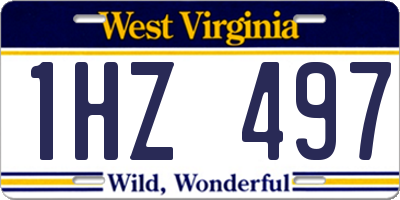 WV license plate 1HZ497