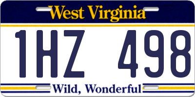 WV license plate 1HZ498