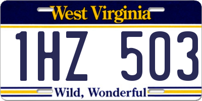 WV license plate 1HZ503