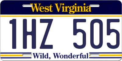 WV license plate 1HZ505