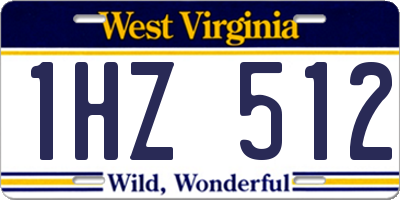 WV license plate 1HZ512