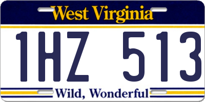 WV license plate 1HZ513