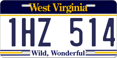 WV license plate 1HZ514