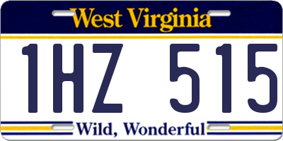 WV license plate 1HZ515